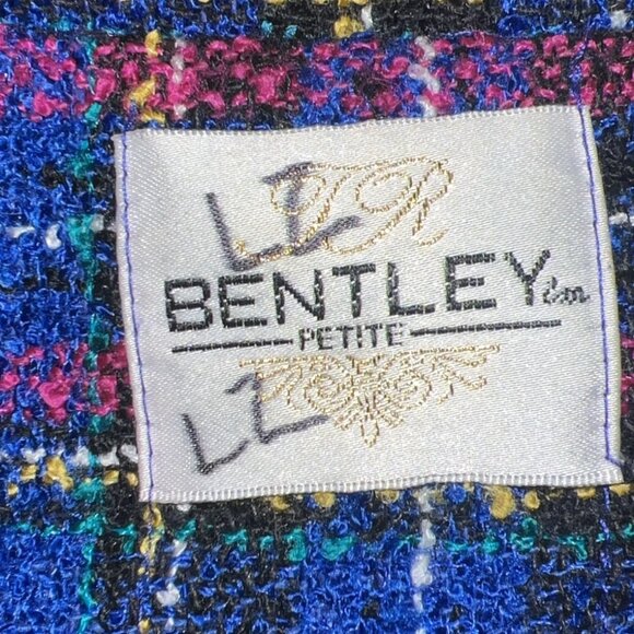 Vintage JR Bentley Blue Purple Plaide Blazer Wool Blend Size Medium one button - Picture 3 of 9